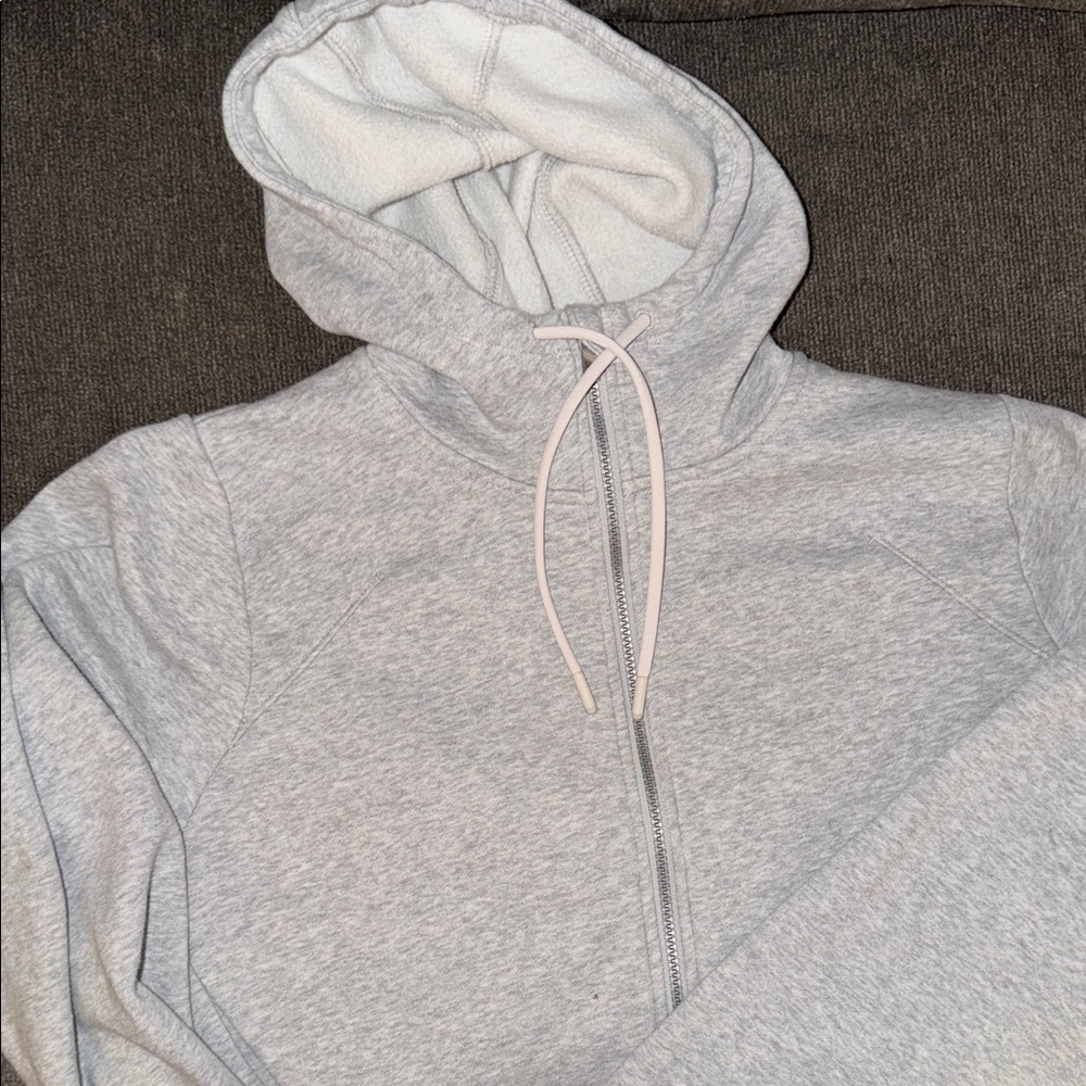 All In Motion Light Gray Zip-Up Hoodie with Drawstring - Picture 2 of 6